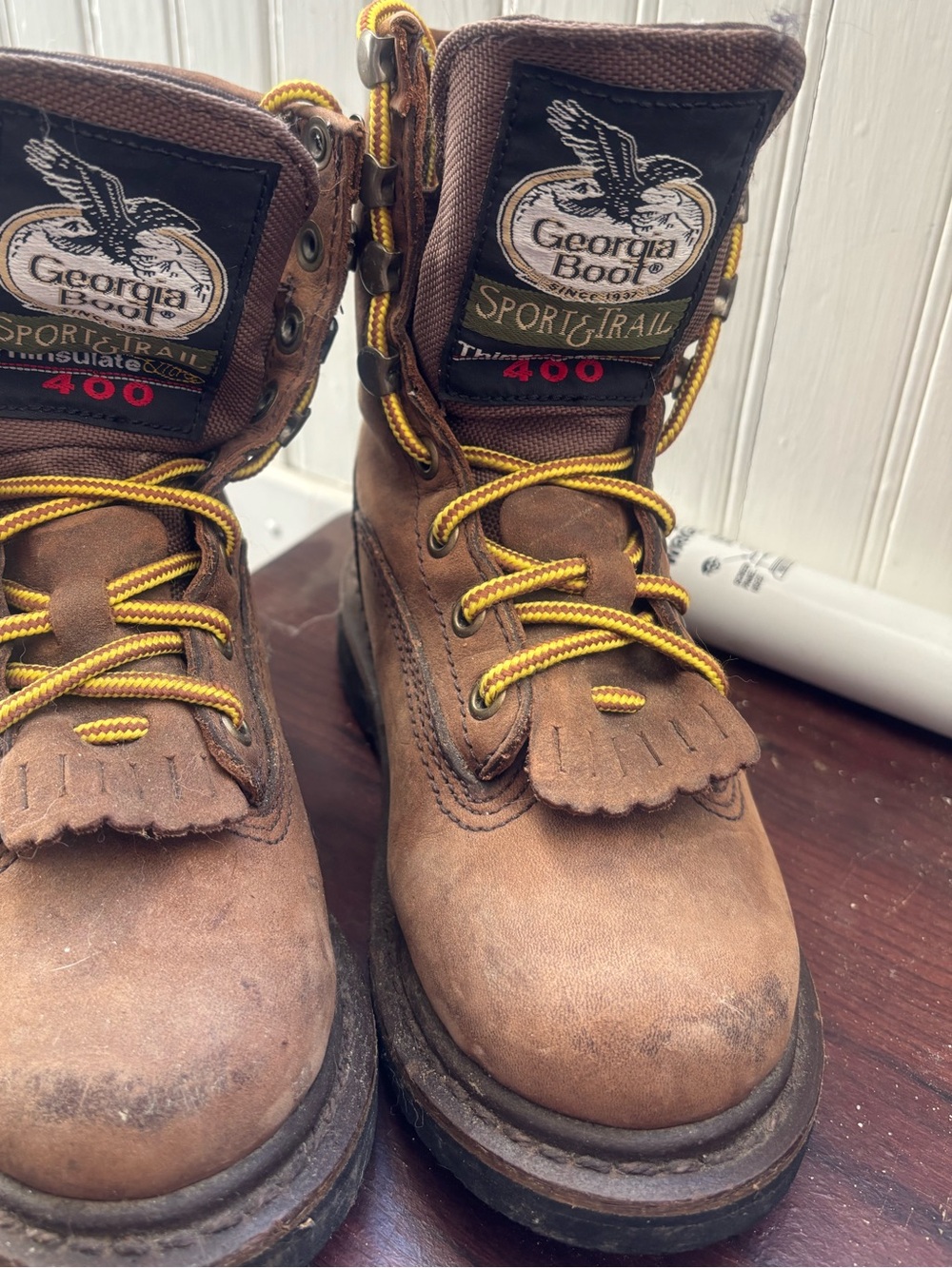 Boys 12.5 Georgia Boot Brown Leather Work Boots